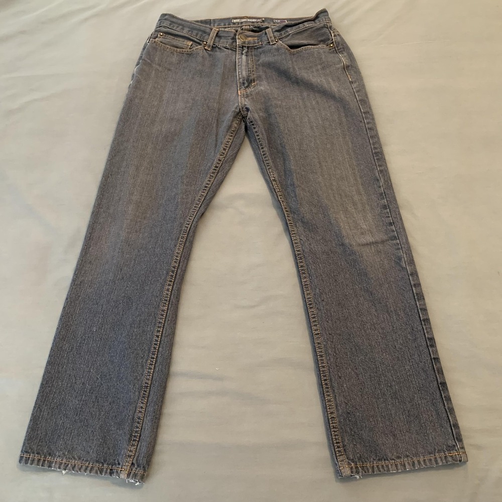 Recycled Blues Jeans Mens 32x30 Blue‎ Slim Straight Denim Frayed Hem Distressed